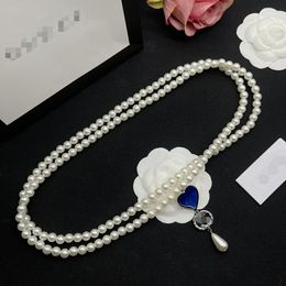 Klassische Blumen-Halskette für Damen, Designer-Schmuck, goldene Halskette für Damen, Luxus-Buchstaben-Schmucksachen mit Perlenketten, Party, GN-047
