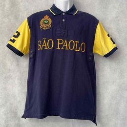 Men's Polos 100% Cotton Breathable SAO PAULO City Polos T-shirt Men's Embroidery Design S-5XL