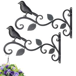 Hooks Rails K5DC Iron Hanging Bracket Wall Hook Plant Hanger for Bird Feeder Lanterns Flower Brackets Wind Chime Indoor Outdoor Decoration 230327