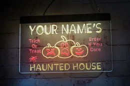LX1178 LED Strip Lights Sign Your Names Haunted House Trick or Treat 3D Engraving Dual Colour Free Design Wholesale Retail