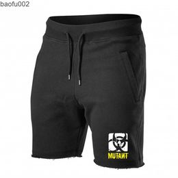 Men's Shorts Black Running Shorts Men Cotton Bermuda Gym Fitness Training Bodybuilding Short Pants Male Jogging Workout Crossfit Bottoms W0327