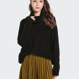 Women's Sweaters Women Turtleneck Sweater Black Long Sleeve Pullover Autumn Winter Casual Jumper Loose Oversized