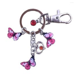 Keychains Colorful Butterfly Ethnic Handmade Purse Handbag Keychain Key Ring Tassels Bohemia Women Girl Jewelry Gift BM025-036