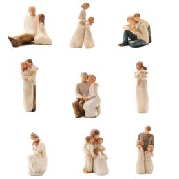 MGTNordic style love family resin figure figurine ornaments happy time home decoration crafts furnishings 230327