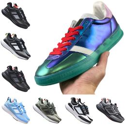 Fashion Boots 5A Leather Sneakers Brand Flower Print Casual Shoes Lace Up Running Shoes Bee Print Designer Shoes Mesh Straps Flat Heel Laser Colour Stripe Embroidery