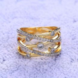 Wedding Rings Bettyue Women Ring The Idea Of Planetary Orbit Gold&Rose Gold Color Ceremony Punk Party Cubic Zirconia Gift