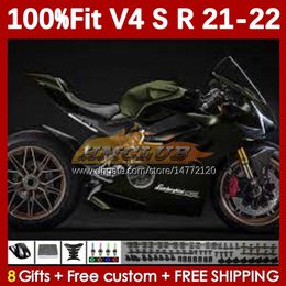 Motorcycle Fairings For DUCATI Street Fighter Panigale V 4 V4 S R V4S V4R 2018-2022 Bodywork 167No.16 V4-S V4-R 21 22 V-4S V-4R 2021 2022 Injection Moulding Body black flat