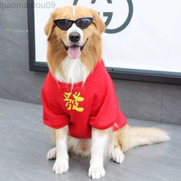 Dog Apparel Gongxifacai Chinese New Year Dog Clothes Hoodie Winter Pet Coat Cat Puppy Outfit Garment Poodle Corgi Golden Retriever Costume S AA230327