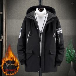 Men's Down Winter Cotton Coat Hooded Warm Jacket Black Windproof Parka 2023 Large Size 4XL-9XL