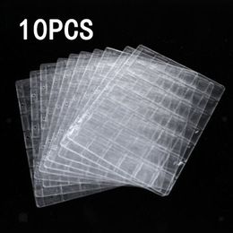 10PCS 42 Pockets Coins Albums Page Collection PVC Transparent Inside Pages 250 X 200 Mm Loose Leaf 230327