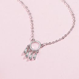 Chains Charming Silver Color Zircon Dream Catcher Necklace For Women Girl Christmas Gift