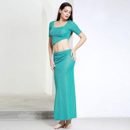 Stage Wear 2023 Belly Dance Practise Suit Sexy Slit Skirt For Women Performance Costumes Beginners Oriental Dress E22271