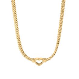 Fili Strings Trend Catena cubana in acciaio inossidabile Collana a cuore cavo Collana da sposa placcata in oro 14K Collana con pendente a cuore per ragazze 230325