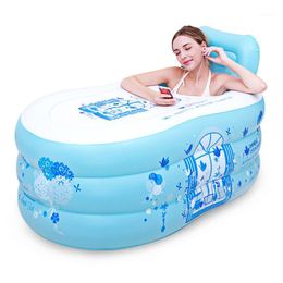 Bathing Tubs & Seats Simple Household Inflatable Bathtub Adult Tub Bath Barrel Collapsible Sauna Thickening Insulation Large Body1