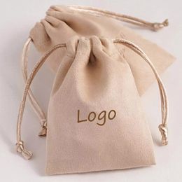 Jewelry Boxes Ivory Suede Gift Bags Custom Sack All size Watch Perfume Eyelashes Makeup Drawstring Pouches Jewelry Sachets 230325