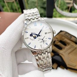 2023 Men's Luxury Mechanical Watch Business Leisure Fashion Four Pin Diamond Inlaid Multifunctional Calendar Glow Steel Band Watches