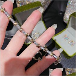 Jewellery Choucong Brand Bracelet Luxury 18K White Gold Fill Round Cut 5A Cubic Zircon Cz Diamond Gemstones Party Promise Cors Dh1Tu