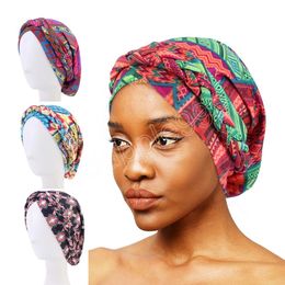 African Pattern Braid Turban Muslim Women Stretch Hijab Headwrap Beanies Islamic Hat Party Headwear Cancer Hair Loss Chemo Cap