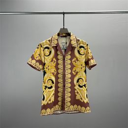2 LUXURY Designers Shirts Men's Fashion Tiger Letter V silk bowling shirt Casual Shirts Men Slim Fit Short Sleeve Dress Shirt M-3XL#95