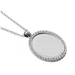 Sublimation Blanks Necklaces With Chain For Women Heat Transfer Blank Necklace Bezel Tray Base Pendant Alumin Dhxou