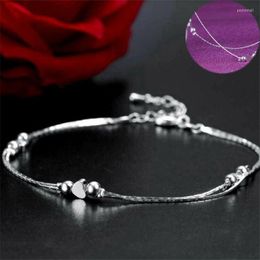 Anklets Fad Ankle Bracelet Women 925 Silver Color Anklet Foot Jewelry Chain Beach Heart