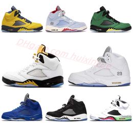jumpman 5 Shoes Fire Red Michigan Basketball Shoes 5 Men Women Casual Shoes Sneakers Black Grape Fresh Prince Muslin Satin Bred Trainers Sports Shoes