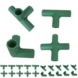 Other Garden Tools 20pcs Plant Awning Structure Joint Connector Plastic Pipe Frame Greenhouse Bracket Stakes Edging Corner Connectors 230327