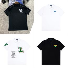 T-shirts polos masculinas de designer L bordados de verão 100% algodão camisetas casuais para homens polos de negócios S-XXL