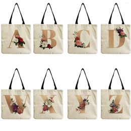 Evening Bags Flower Letter Shopping Customizable Printing Bag Simple Large Designer Handbags Shoulder For Groceries Sac Tote