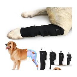 Dog Apparel 2Pcs/Lot Pet Knee Pads Support Brace For Leg Hock Joint Wrap Breathable Injury Reer Legs Protector Support1 Drop Deliver Dhiwx