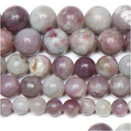 Stone 8Mm Natural Violet Lilac Jaspers Beads In Loose 15 Strand 4 6 8 10 12 Mm Pick Size For Jewelry Drop Delivery 202 Dh1Ui