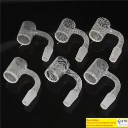 20pcs Smoking Fully Weld Sandblasted Quartz Nails Terp Slurper Bangers 14mm male joint concentrate dab straw silicone pipes nectar