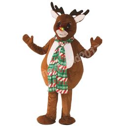 Hot Sales Reindeer Mascot Costume Simulation Cartoon Character Outfits Suit Adults Outfit Christmas Carnival Fancy Dress for Men Women