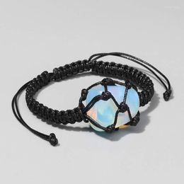 Strand Irregular Natural Opal Raw Stone Quartz Healing Bracelet Handmade Braided Bracelets Men Women Simple Reiki Adjustable Jewelry