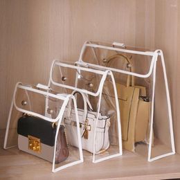 Storage Bags Bag With Lid Snap Transparent Dustproof Hook Hanging Purse Organiser Handbag Household Supplies