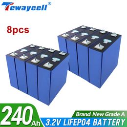 NEW 8PCS 240Ah Lifepo4 battery Grade A 3.2V Rechargeable battery pack 3.2V Lithium Iron Phosphate Prismatic Solar EU US TAXFREE