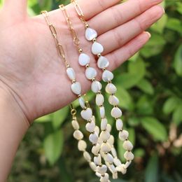 Chains Trendy White Heart Natural Mother Of Pearl Shell Beads Necklace For Woman MOP Charms Jewelry