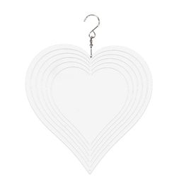 Sublimation Blanks Blank Wind Spinners Love Heart Shape White Aluminium Metal Hanging Spinner For Diy Double Dh4Qd