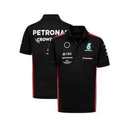 DIY T-Shirt 2023 new summer F1 racing black gold classic team driver's same short-sleeved POLO T-shirt Y2303