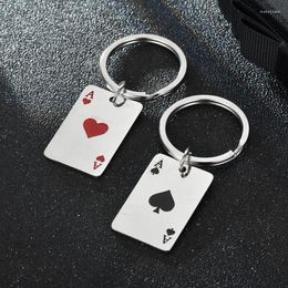 Chains Men's Card Poker Pendant Necklace Keychain Polished Silver Colour 101A