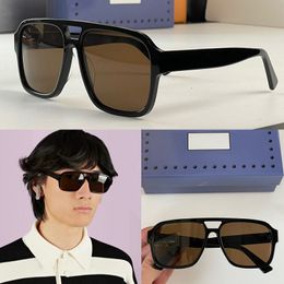 Dark brown lenses sunglasses Characterised logo script double bridge eyeglasses 1342 Women Men Big Large Frame sun glasses Outdoor Drivin glasses Fashion show