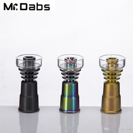 Newest 14mm&19mm female jointed ti nail with quartz bowl titanium nail with nitriding treatment Colour for Glass Water Pipe Bong