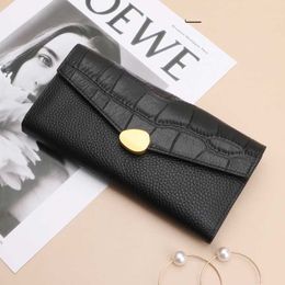 Wallets Genuine Leather Women Wallet Long Lock Female Wallets Ladies envelope Clutch Bags Alligator print Coin Purse Holder G230327