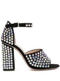 Paris Shoes Women's Crystal Embellished High Heel Sandals Party Perfect Rare