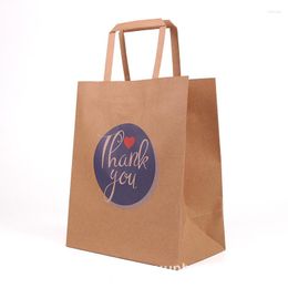 Gift Wrap 3 Pcs Thank You Kraft Paper Pouches Big Bag With Nylon Thread Handle Fashionable Party Clothes Shoes Shopping Bags