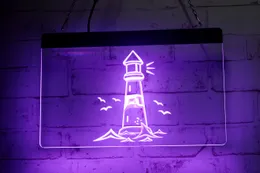 LC0021 LED Strip Lights Sign Lighthouse Seagull 3D Engraving Free Design Wholesale Retail