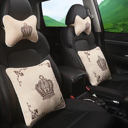 Wholesale Automotive Headrest Car Pillow Pillow Pillow Colour Linen Crown Neck Pillow Lumbar Support Pillow Four Seasons Universal