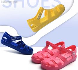 Sandals New Girls' Sandals Consider Solid Rome Jelly Shoes In Summer Children's Waterproof Beach Shoes Boys' Sandals W0327