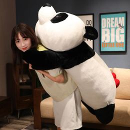 New Red Heart Animal Panda Plush Toy Giant Soft Animals Pandas Doll Pillow Cushion Big Gift Decoaration