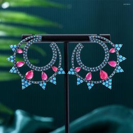 Dangle Earrings Soramoore Luxury Retro Big Round For Gorgeous Fashion Women Bridal Geometric Oval Super Gift 2023